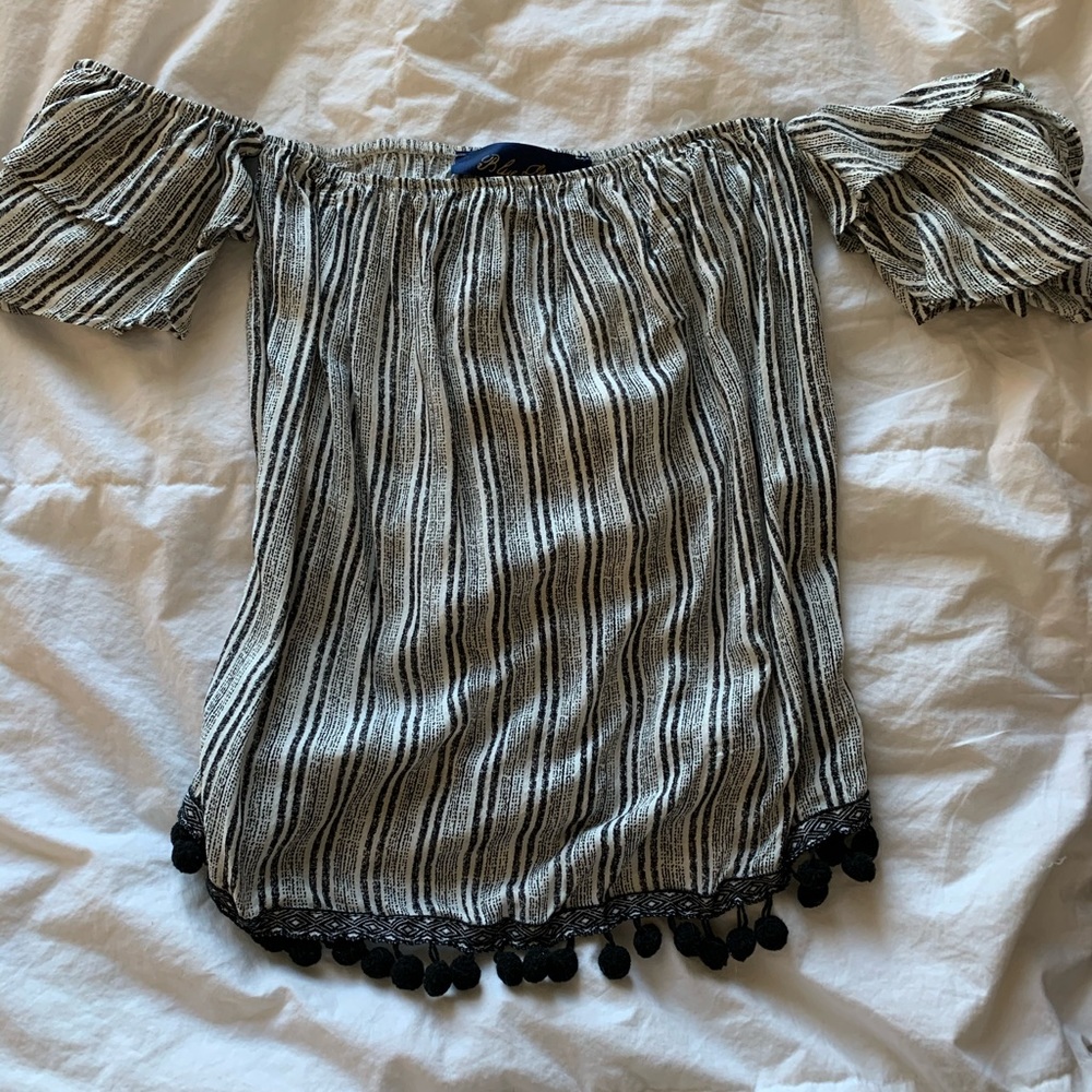 Off-the-shoulder, striped top from Francesca’s